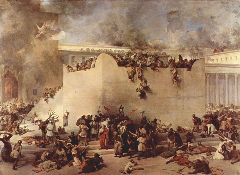 Una rappresentazione della distruzione del Secondo Tempio di Gerusalemme